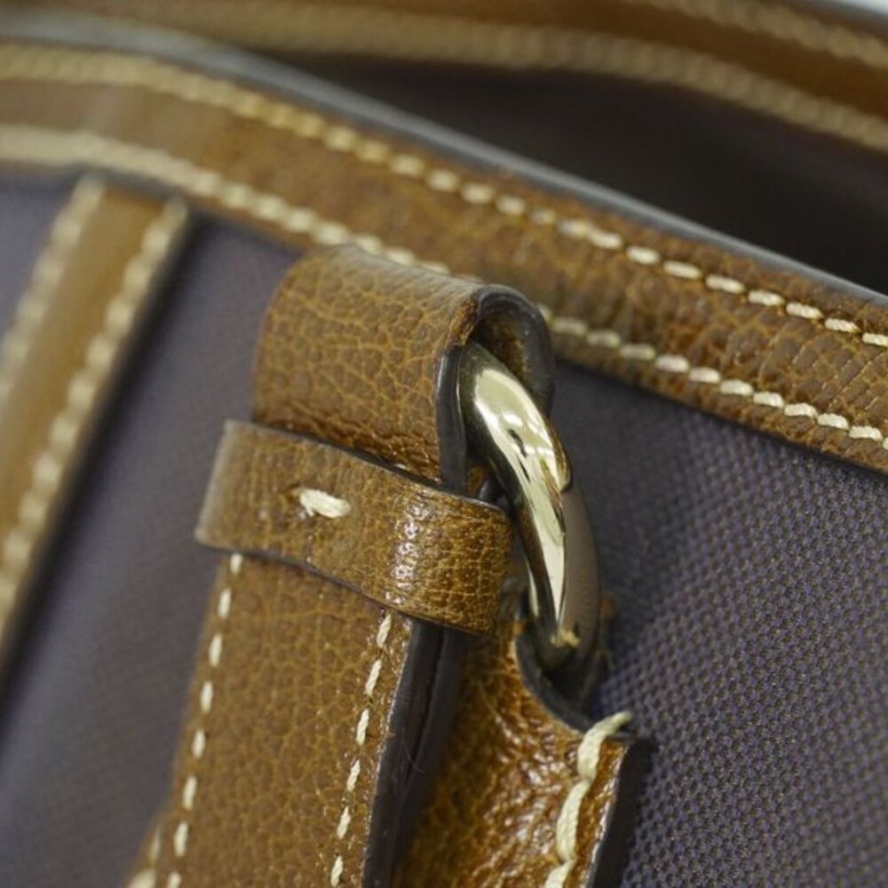 Celine Carriage Logo Tote Handbag Canvas Brown Bag - Picture 7 of 9